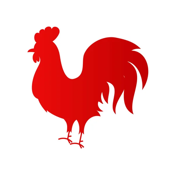 Red Rooster Chinese Year — Stock Vector