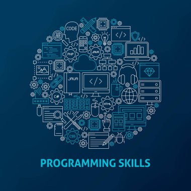 Satır programlama becerileri simgeler daire
