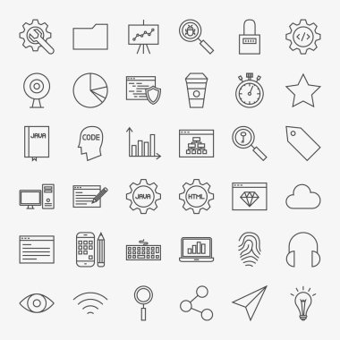 Web geliştirme satırı simgeleri ayarlandı