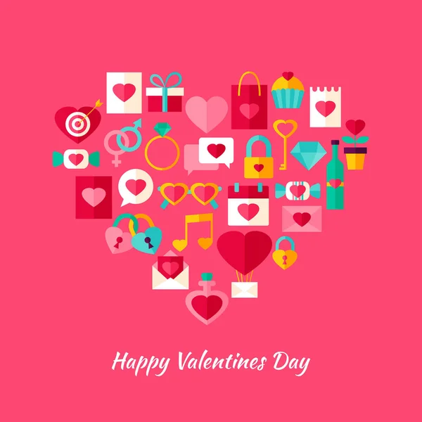 Srdce tvar Valentine den objekty — Stockový vektor
