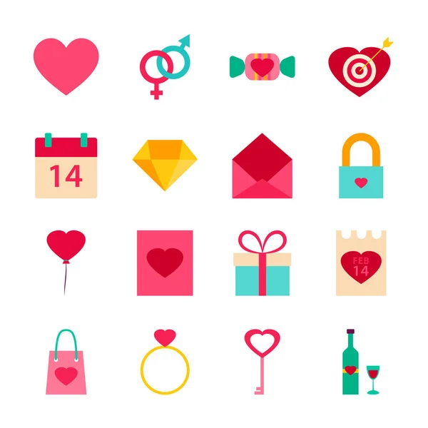 Objets d'amour Saint Valentin — Image vectorielle