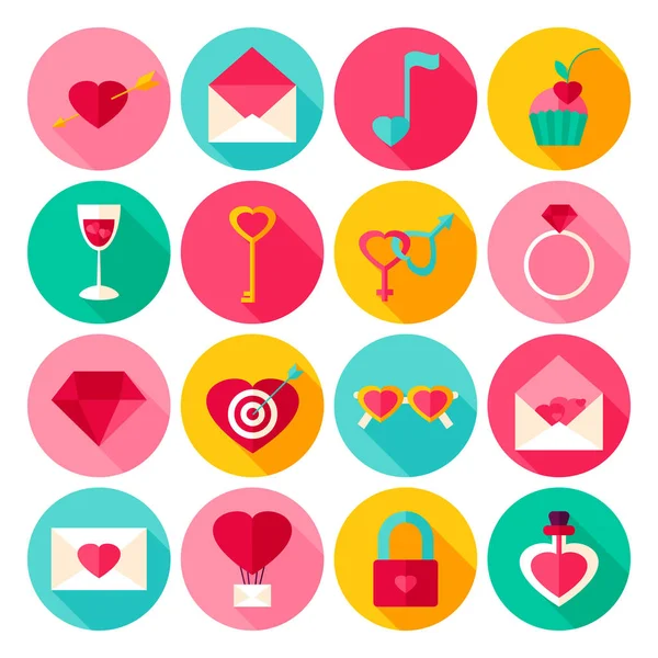 Sevgililer günü düz simgeler