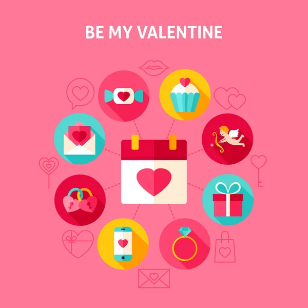 Concetto Be My Valentine — Vettoriale Stock