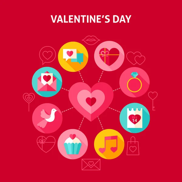 Dag van de gelukkige Valentijnskaart van het concept — Stockvector