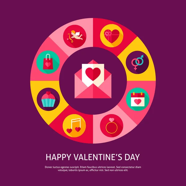Happy valentine dag concept — Stockvector