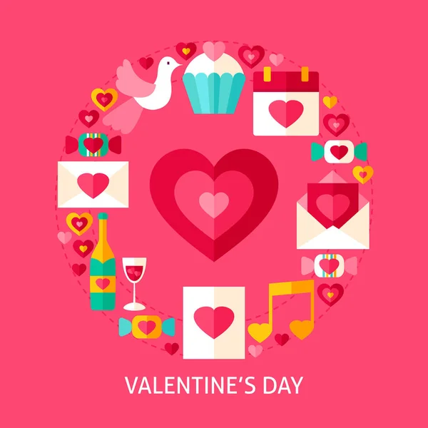 De dag van Valentijnskaarten briefkaart — Stockvector