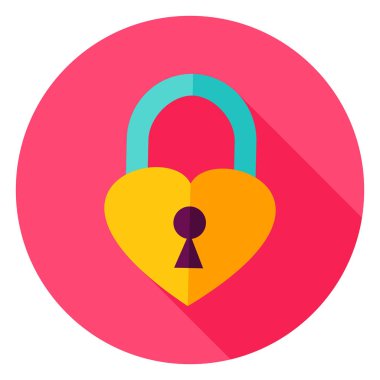 Kalp asma kilit daire simgesi