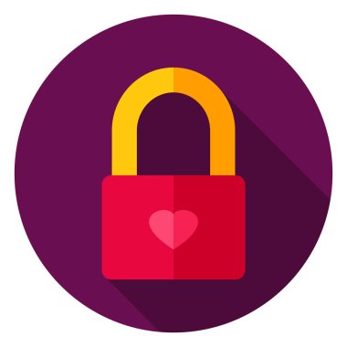 Aşk kilit daire simgesi