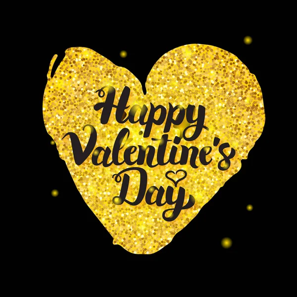 Dag van de Valentijnskaart van het zwarte goud — Stockvector
