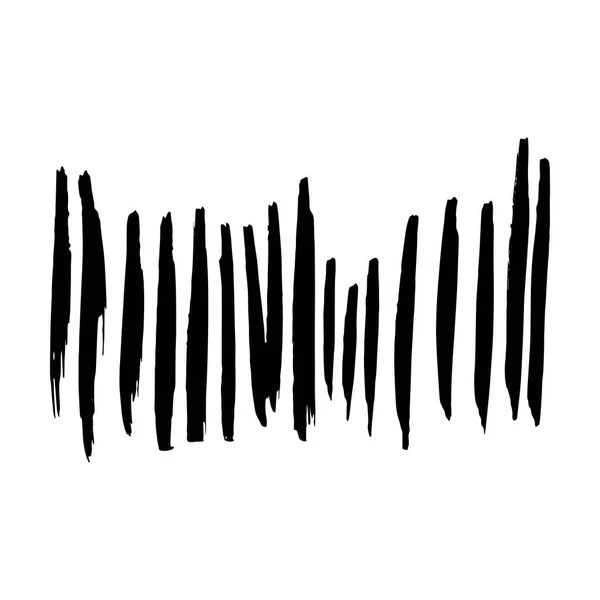 Mano negra dibujada Grunge Brush Strokes — Vector de stock