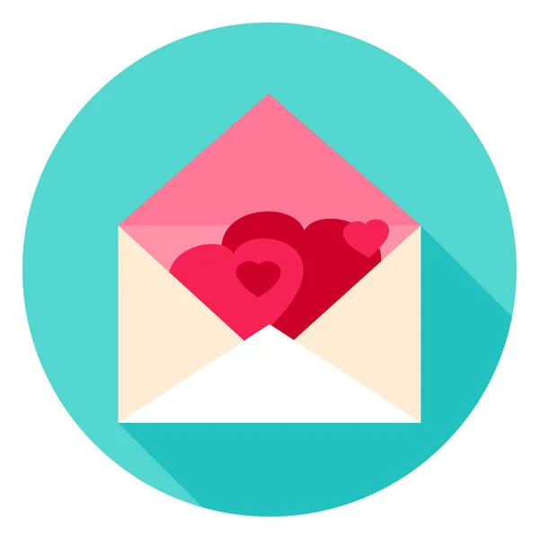 Envelope with Hearts Circle Icon — Stock Vector