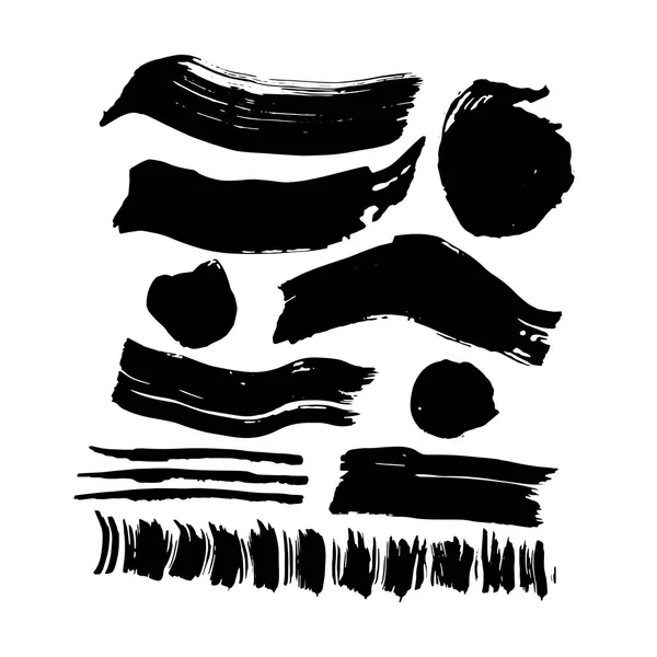 Ручні мальовані штрихи чорнила пензлем — стоковий вектор