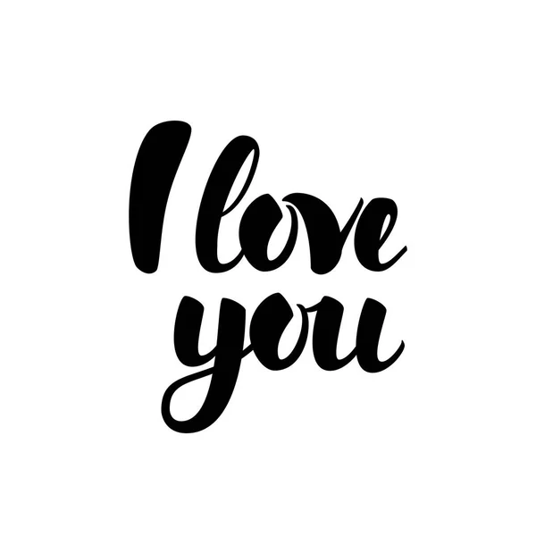 I Love You Handwritten Lettering — Stock Vector