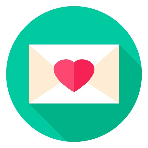 Icône de cercle d'enveloppe d'amour — Image vectorielle