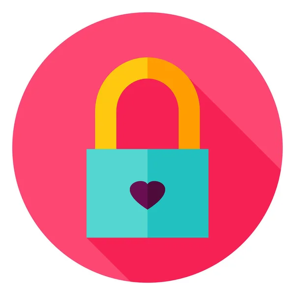 Love Padlock Circle Icon — Stock Vector