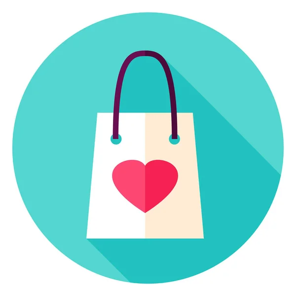 Love Shopping Bag Cercle Icône — Image vectorielle