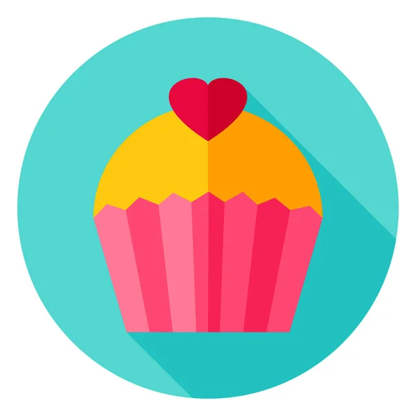 Belle icône Cupcake Circle — Image vectorielle