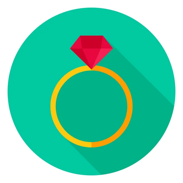 Ring with Diamond Circle Icon — Stock Vector