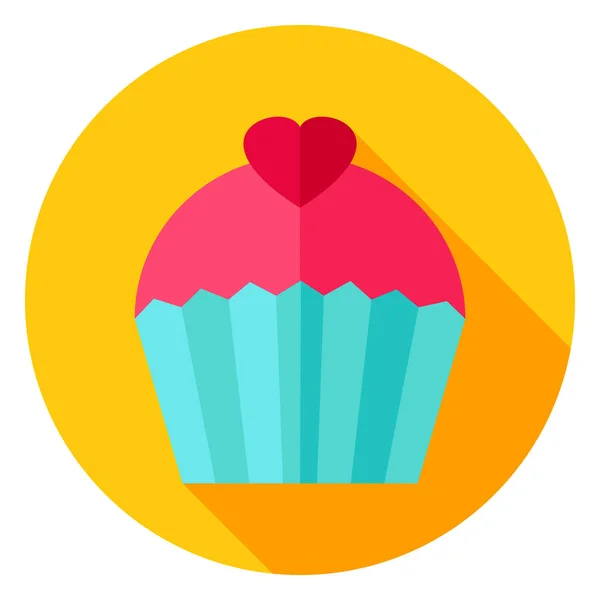 Cupcake doux cercle icône — Image vectorielle