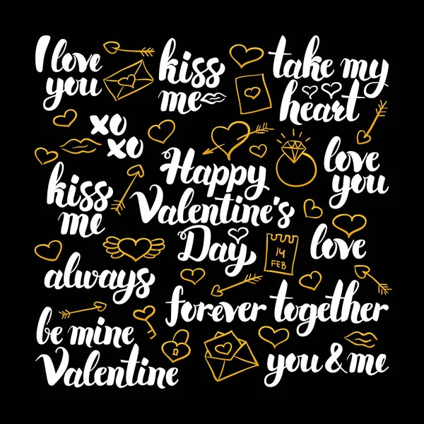 Valentines Day Calligraphy Design — Stock Vector