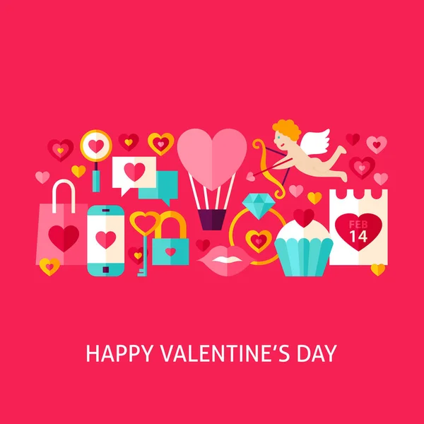 Boldog Valentin-napi üdvözlőlapot — Stock Vector