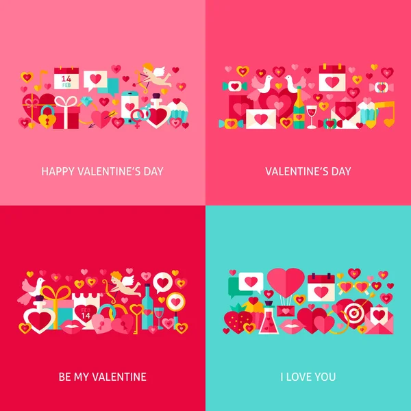 Valentine Day Greeting Set — Stock Vector