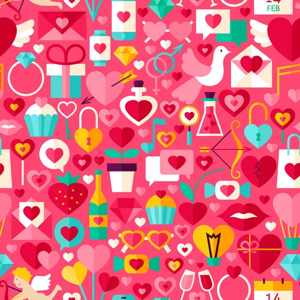 Valentines Day Pink Seamless Pattern — Stock Vector