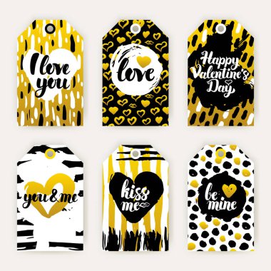 Sevgililer günü altın hediye etiketleri