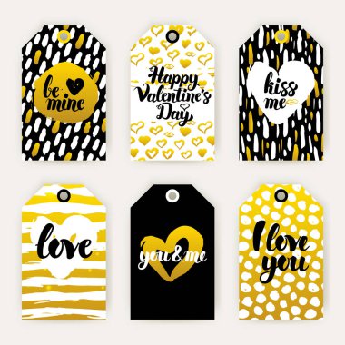 Valentines Day Trendy Gift Labels clipart