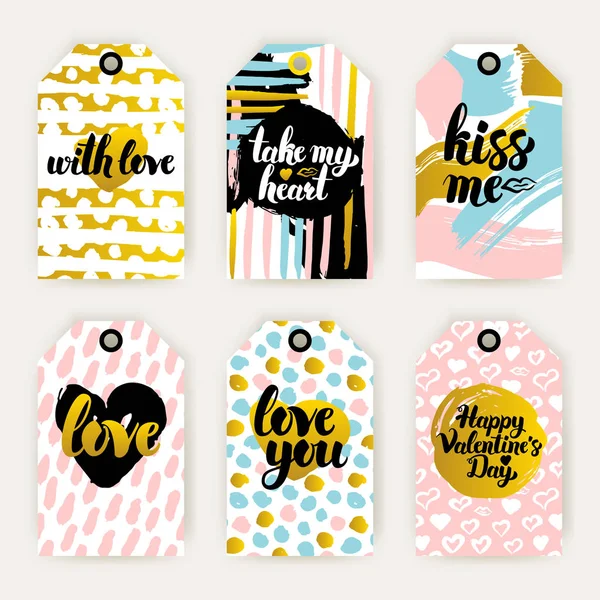 Trendy Valentijnsdag cadeau Labels — Stockvector