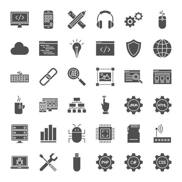 Programmierung solider Web-Icons — Stockvektor