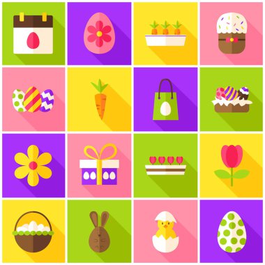 Paskalya bahar renkli simgeler