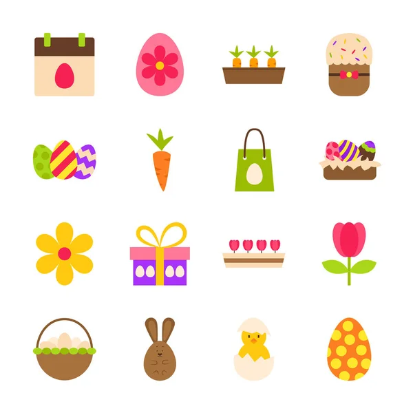 Joyeux objets de printemps de Pâques — Image vectorielle