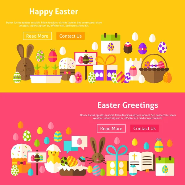 Easter Holiday Website Banners — Stock Vector
