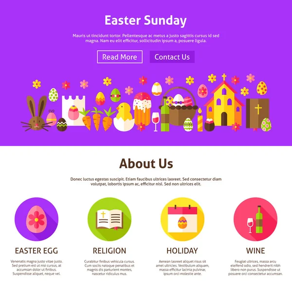 Easter Sunday Website Design — Stock Vector