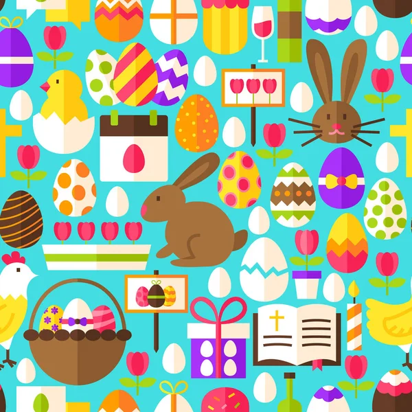 Blue Easter Seamless Pattern — Stock Vector