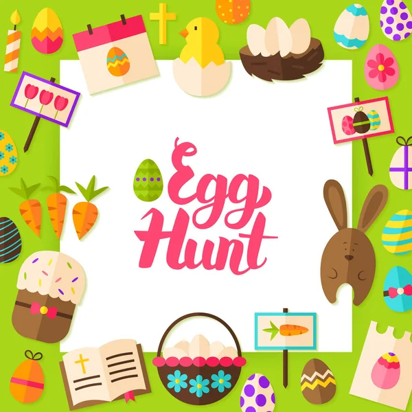 Egg Hunt papier Concept — Stockvector