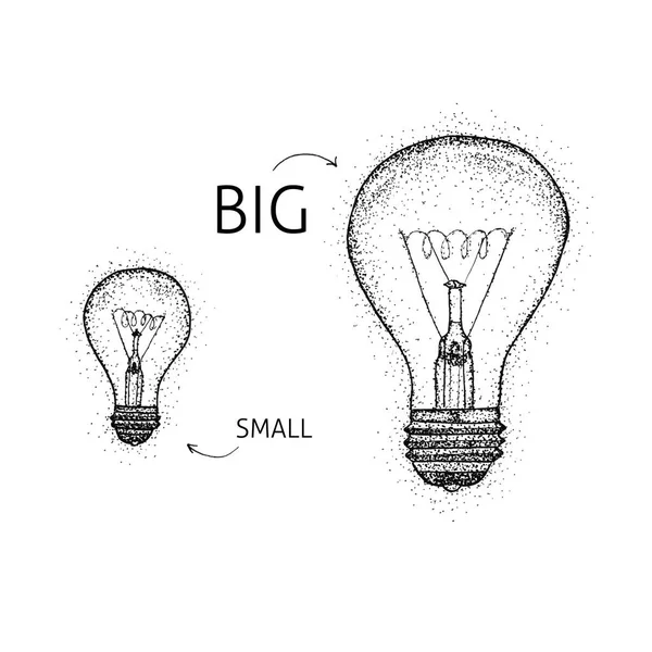 Μεγάλο μικρό Lightbulbs Dotwork — Φωτογραφία Αρχείου