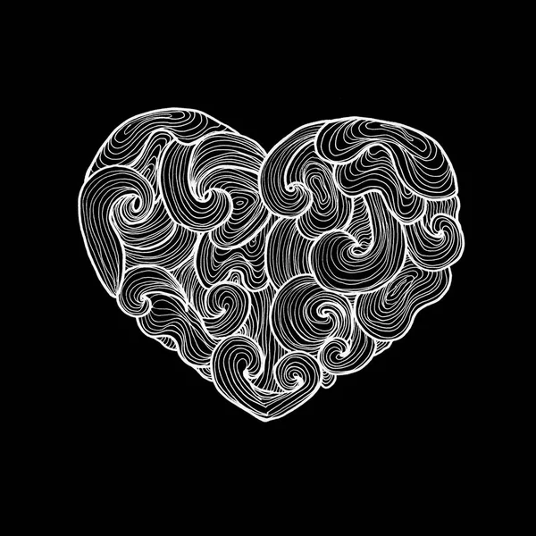 Doodle Heart over Black