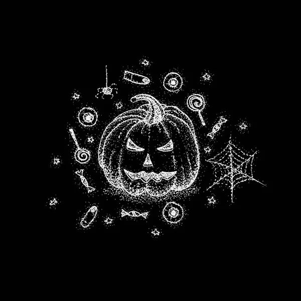 Halloween-Kürbis über Schwarz — Stockfoto