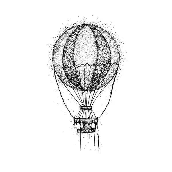 热空气气球 Dotwork — 图库照片