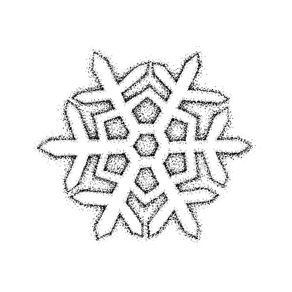Сніжинка Dotwork над білий — стокове фото