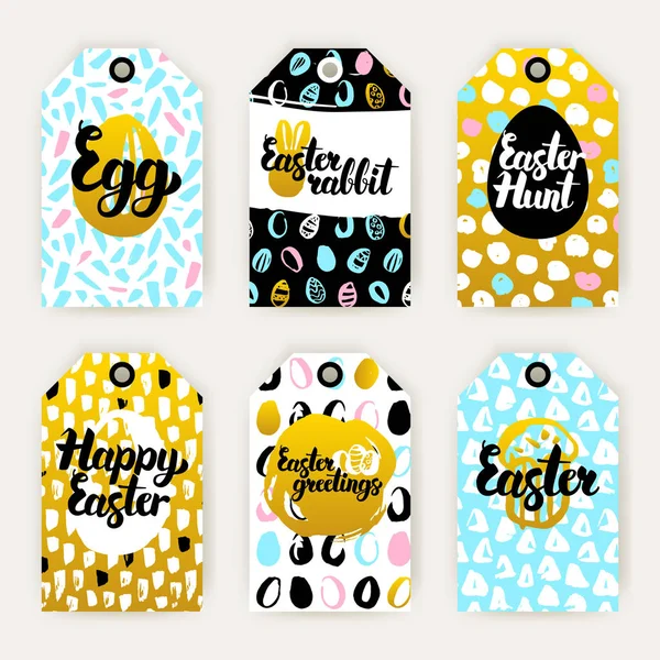 Easter Gold Gift Labels — Stock Vector