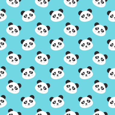Panda gülümseyen yüzler Seamless Modeli