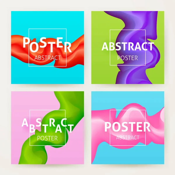 Juego de carteles abstractos coloridos — Archivo Imágenes Vectoriales