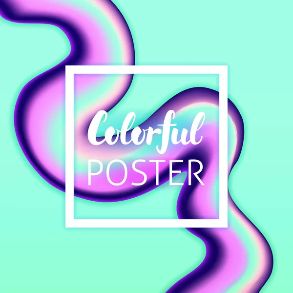 Renkli sıvı sıvı Poster — Stok Vektör