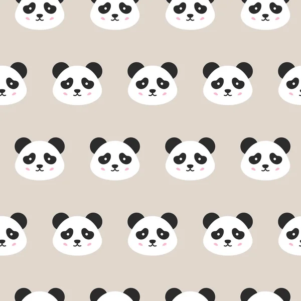 Panda Faces modèle sans couture — Image vectorielle