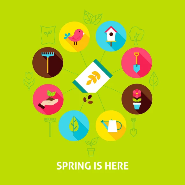 Concept Spring is Here — Stock Vector