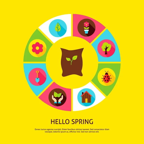 Hello Spring Concept — Stock Vector