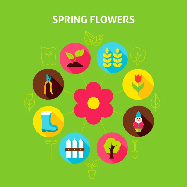 Spring Flowers Concept — Stock Vector